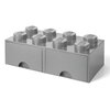 Pojemnik na LEGO z szufladkami Brick 8 Szary 40061740