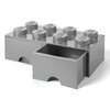 Pojemnik na LEGO z szufladkami Brick 8 Szary 40061740 Seria Lego Classic