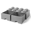 Pojemnik na LEGO z szufladkami Brick 8 Szary 40061740 Wymiary [cm] 50 x 18 x 25