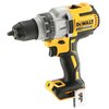 Na zdjęciu znajduje się żółto-czarna wiertarko-wkrętarka z widocznym logo "DEWALT" oraz napisami "XRP" i "18V XR BRUSHLESS". Na obudowie narzędzia widoczna jest skala z numerami od 1 do 11.