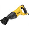 Na zdjęciu znajduje się żółto-czarna piła szablasta z widocznym logo "DEWALT" na obudowie. Urządzenie ma ergonomiczny uchwyt i solidną konstrukcję.