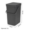 Kosz na śmieci BRABANTIA Sort & Go 12L Szary Pojemność [l] 12