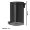 Kosz na śmieci z pedałem BRABANTIA 478260 NewIcon wyjmowany wkład, izoluje zapachy 20L Czarny Typ Pedałowy