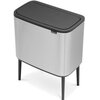 Kosz na śmieci uchylny BRABANTIA Bo Touch 315848 System Soft Touch, wyjmowane wiadro, przylega do ściany 36L Stalowy