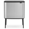 Kosz na śmieci uchylny BRABANTIA 316227 Bo Touch do segregacji, System Soft Touch, dwa wyjmowane wiadra 34L Stalowy