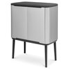 Kosz na śmieci uchylny BRABANTIA 316227 Bo Touch do segregacji, System Soft Touch, dwa wyjmowane wiadra 34L Stalowy Liczba komór 2