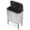 Kosz na śmieci uchylny BRABANTIA 316227 Bo Touch do segregacji, System Soft Touch, dwa wyjmowane wiadra 34L Stalowy Materiał Tworzywo sztuczne