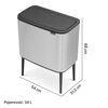 Kosz na śmieci uchylny BRABANTIA 316227 Bo Touch do segregacji, System Soft Touch, dwa wyjmowane wiadra 34L Stalowy Pojemność [l] 34