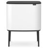 Kosz na śmieci uchylny BRABANTIA 313523 Bo Touch do segregacji, System Soft Touch, trzy wyjmowane wiadra 33L Biały