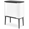 Kosz na śmieci uchylny BRABANTIA 313523 Bo Touch do segregacji, System Soft Touch, trzy wyjmowane wiadra 33L Biały Materiał Stal nierdzewna