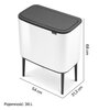 Kosz na śmieci uchylny BRABANTIA 313523 Bo Touch do segregacji, System Soft Touch, trzy wyjmowane wiadra 33L Biały Pojemność [l] 33