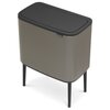 Kosz na śmieci uchylny BRABANTIA 316142 Bo Touch do segregacji, System Soft Touch, dwa wyjmowane wiadra 34L Platynowy Liczba komór 1