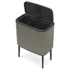 Kosz na śmieci uchylny BRABANTIA 316142 Bo Touch do segregacji, System Soft Touch, dwa wyjmowane wiadra 34L Platynowy Typ Uchylny