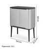 Kosz na śmieci do segregacji BRABANTIA Bo Touch Bin 316081 trzykomorowy, antypoślizgowe nóżki, stal 33L Stalowy Typ Uchylny