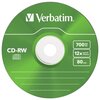 Płyta VERBATIM Colour Slim CD-RW, 700 MB, 12x (5 szt.) Maksymalna prędkość zapisu 12x