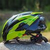 Kask rowerowy SKYMASTER Smart Helmet Zielono-czarny MTB (rozmiar L) Technologie Outmold