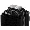 Na zdjęciu widoczny jest czarny radiator z licznymi żeberkami i rurkami cieplnymi, zakończony metalową płytką na górze. Produkt ma solidną konstrukcję i nowoczesny design.