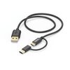 Kabel USB – Micro USB/USB-C – USB HAMA 1 m Czarny