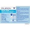 Etykieta produktu "Płyn do robotów mopujących BLUE STAR" zawiera logo "PURON" oraz informacje o producencie i dystrybutorze, a także szczegóły dotyczące właściwości, zastosowania i sposobu użycia. Widoczna jest pojemność 200 ml, numer produktu 121.793/0.2