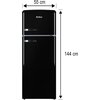 Lodówka AMICA KGC15634S 144cm Czarna Licowane drzwi Nie