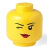 Pojemnik na LEGO duża głowa Dziewczynka Oczko Żółty 40321727