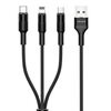 Kabel USB - Lightning/Micro USB/USB-C USAMS U5 US-SJ219 3w1 10W 1.5 m Czarny