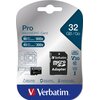 Karta pamięci VERBATIM Pro MicroSDHC 32GB Adapter w zestawie Tak