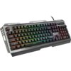 Klawiatura mechaniczna z podświetleniem RGB, posiadająca klawisze funkcyjne oznaczone od F1 do F12 oraz logo "Genesis" w prawym górnym rogu. Obudowa klawiatury ma metaliczne wykończenie, a klawisze są oznaczone standardowym układem QWERTY.