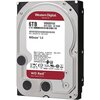 Na zdjęciu widoczny jest dysk twardy z etykietą "Western Digital" oraz oznaczeniami "6TB", "WD60EFAX", "SATA 6Gb/s", "NASware 3.0". Na dole etykiety znajduje się napis "WD Red NAS Hard Drive" oraz różne symbole certyfikacyjne.
