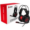 Pudełko i słuchawki gamingowe z mikrofonem, oznaczone logo "msi" oraz napisem "DS502 GAMING HEADSET". Słuchawki mają czarno-czerwony design, a na pudełku widnieje czerwony smok.
