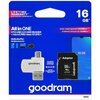 Karta pamięci GOODRAM microSDHC 16GB Adapter + Czytnik Adapter w zestawie Tak