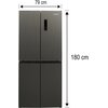 Lodówka MPM 434-SBF-04 Side by Side No Frost 180cm Srebrna System Multi Flow Funkcje Komora zero, Szybkie zamrażanie