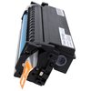 Czarny toner z widoczną etykietą "Toner Cartridge CF410X" oraz pomarańczową naklejką z napisem "PULL". Produkt ma prostokątny kształt z niebieskim bębnem i kodem kreskowym na górnej powierzchni.
