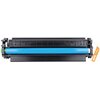 Na zdjęciu znajduje się czarny toner z niebieskim bębnem, oznaczony jako "Toner MYOFFICE CF410X Czarny". Po prawej stronie widoczna jest pomarańczowa etykieta z napisem "PULL".
