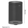 Kosz na śmieci BRABANTIA NewIcon 200465 3L Szary Pojemność [l] 3