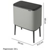 Kosz na śmieci BRABANTIA 127243 Bo Touch Bin 34L Szary Pojemność [l] 34