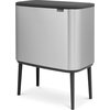 Kosz na śmieci uchylny BRABANTIA BR315848 Bo Touch Bin regulowane nogi, malowany proszkowo 36L Szary