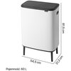 Kosz na śmieci BRABANTIA Bo Touch Hi 130601 60L Biały Pojemność [l] 60