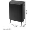 Kosz na śmieci BRABANTIA 130625 Bo Touch Bin Hi 60L Czarny Pojemność [l] 60