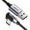 Kabel kątowy USB - USB-C UGREEN US284 QC 1m Czarny Długość [m] 1