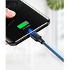 Na zdjęciu widać czarny smartfon z podłączonym kablem USB-C, na ekranie którego wyświetla się ikona baterii z napisem "85% charging". Kabel ma widoczne logo "UGREEN" i jest podłączony do portu ładowania telefonu.