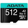Karta pamięci ADATA microSDXC Premier Pro 512GB Adapter w zestawie Tak