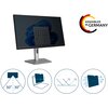 Na zdjęciu widoczny jest monitor z filtrem prywatyzującym, na którym wyświetlany jest ekran systemu operacyjnego. Obok monitora znajduje się logo z napisem "ASSEMBLED IN GERMANY" oraz cztery ikony przedstawiające funkcje filtra, takie jak kąt widzenia 30°