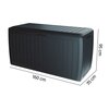 Skrzynia ogrodowa PROSPERPLAST Boxe Board MBBD290-S433 290 L Antracytowy Kształt Prostokątny