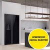 Lodówka SAMSUNG RS65R54112C Side by Side No Frost 178cm Czarna Podajnik wody Kostkarka Równomierne chłodzenie z All-Around Cooling Położenie zamrażarki Side by Side
