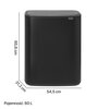 Kosz na śmieci BRABANTIA 221484 Bo Touch Bin 60L Czarny Rodzaj wykończenia Mat