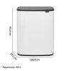 Kosz na śmieci BRABANTIA 221408 Bo Touch Bin 60L Biały Pojemność [l] 60