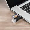 Czytnik Kart HAMA Basic 2w1 microUSB/USB/SD/microSD Czarny Wysokość [mm] 73.6