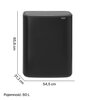Kosz na śmieci BRABANTIA 223020 Bo Touch Bin 60L Czarny Materiał Stal nierdzewna