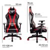 Fotel DIABLO CHAIRS X-Horn Kids (S) Czarno-czerwony Podświetlenie RGB Nie